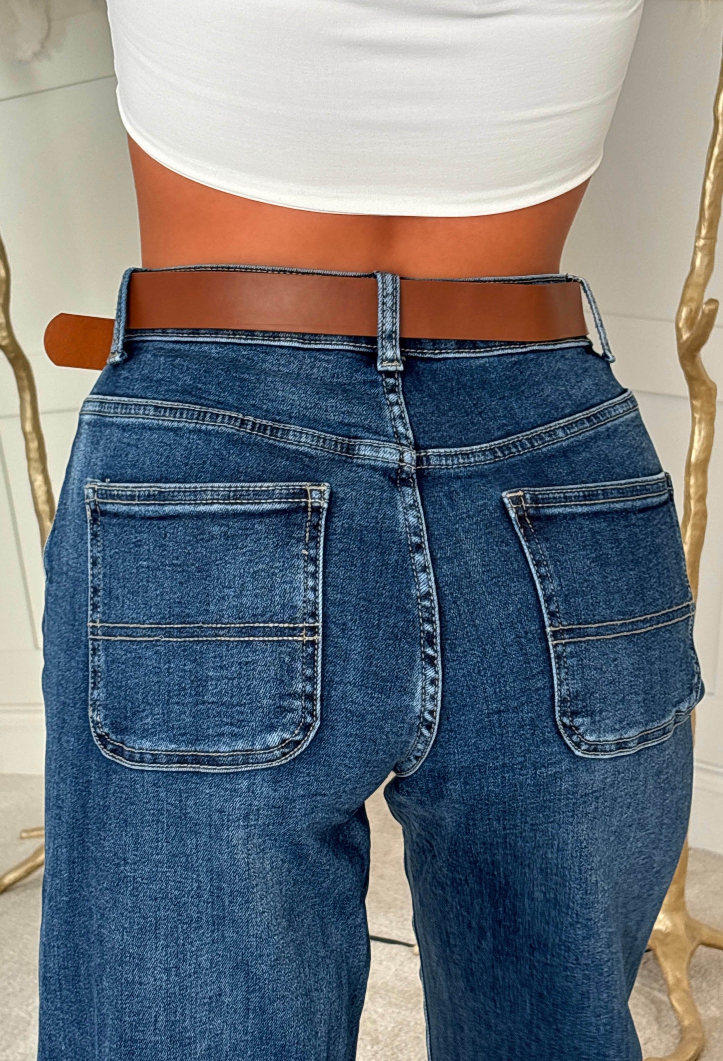 Beatrice Mid Wash Stretch Denim Barrel Jeans