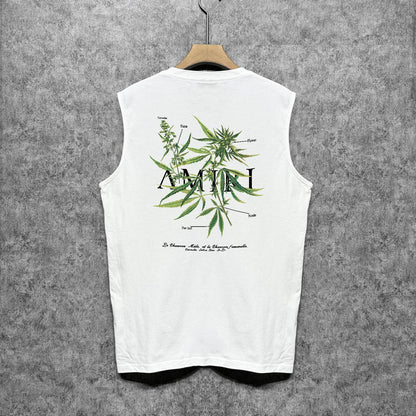 Amiri tank top leaf printing