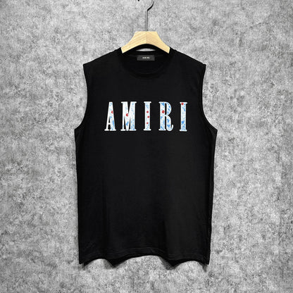 Amiri tank top colorful waist flower printing