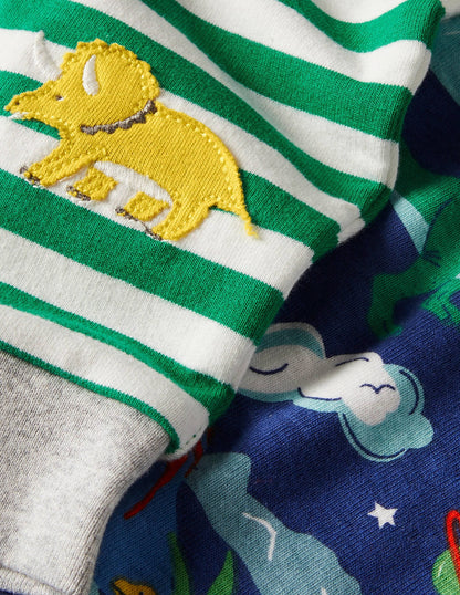 Body and Leggings Set-Starboard Blue Dinos