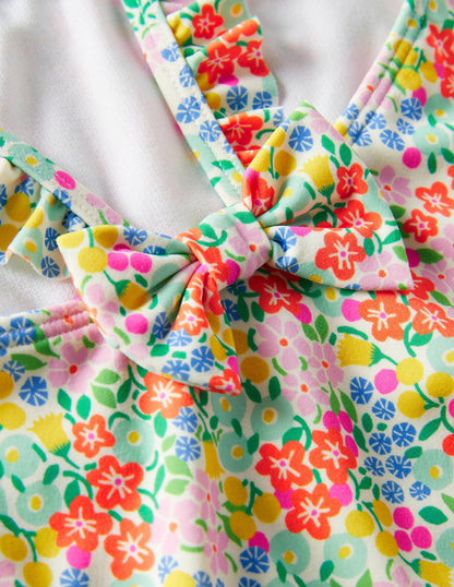 Bow Back Swimsuit-Sweetcorn Tropical Flowerbed
