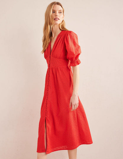Broderie Midi Tea Dress-Jam
