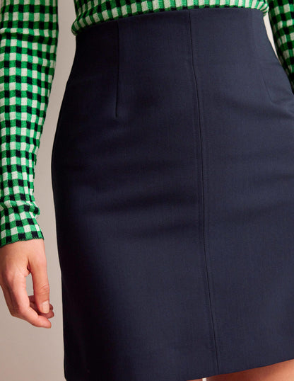 Bi-stretch Mini Skirt-Navy