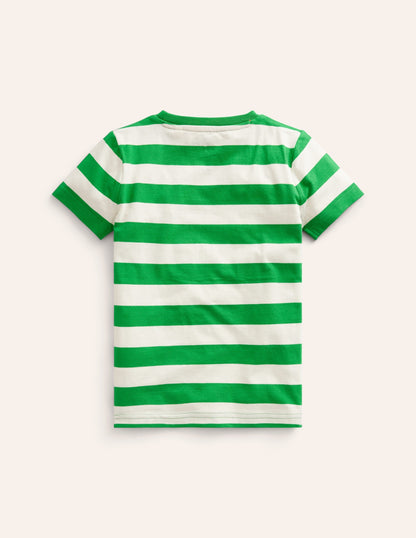 Big Appliqué Logo T-shirt-Runner Bean Green/ Ivory Lynx