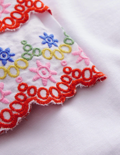 Broderie Mix T-shirt-Ivory/Multi