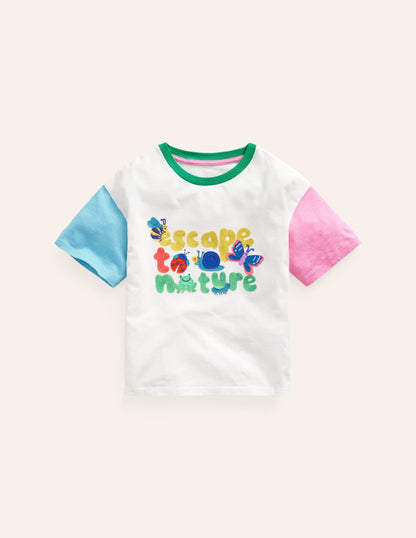 Boucle Relaxed T-shirt-Vanilla White Escape To Nature