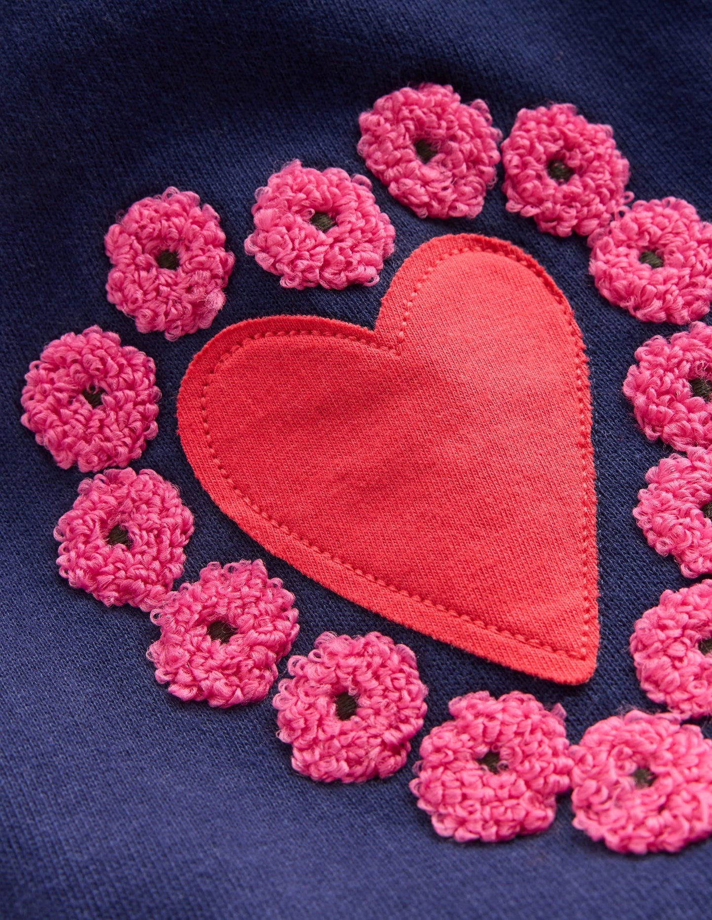 Bobbie Appliqué Sweatpants-College Navy Hearts