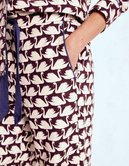 Brushed Cotton Pyjama Pants-Winetasting, Geo Swan