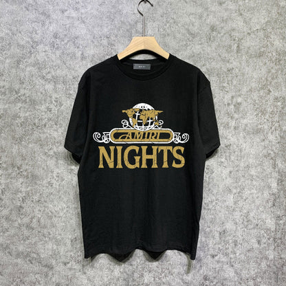 Amiri t shirts earth letter printing short sleeve