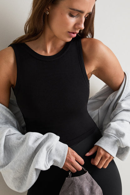 365 Sculpting Lounge Reversible Tank - Shadow Black