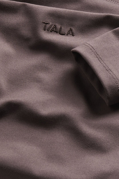 365 Boat Neck Long Sleeve Top - Mocha Brown