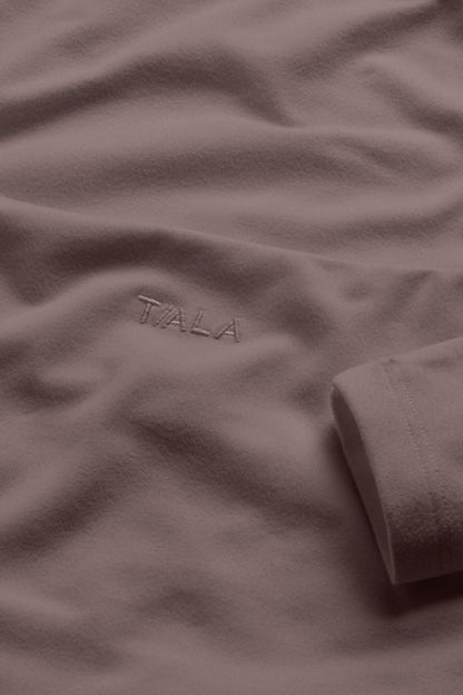 365 Square Neck Long Sleeve Top - Mocha Brown