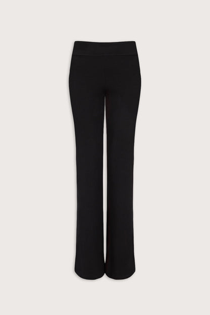 365 Sculpting Lounge Fold Waist Flared Trousers - Shadow Black