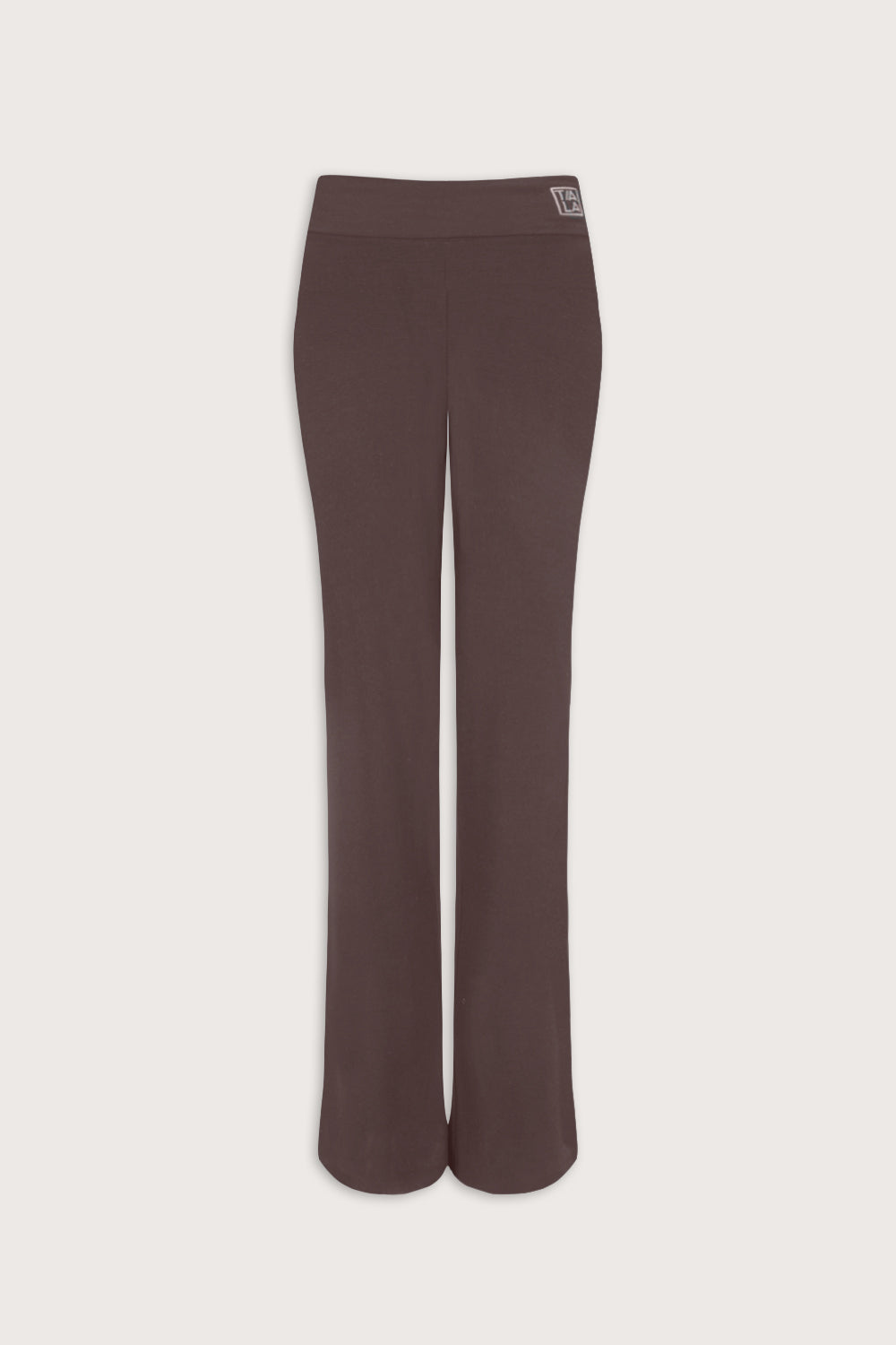 365  Sculpting Lounge Fold Waist Logo Flared Trousers - Espresso