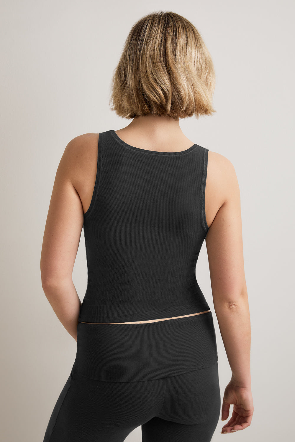365 Sculpting Lounge Square Neck Vest - Shadow Black