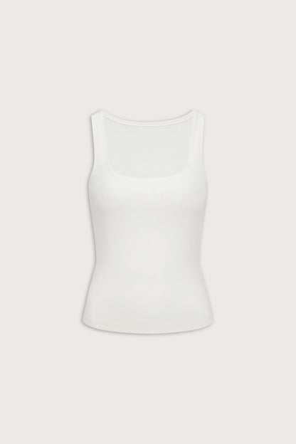 365 Sculpting Lounge Square Neck Vest - Coconut Milk