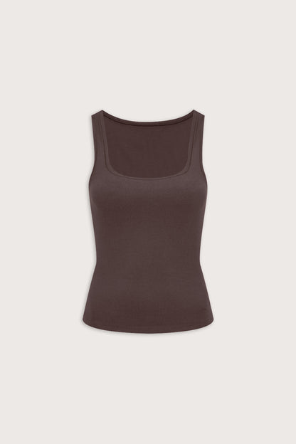 365 Sculpting Lounge Square Neck Vest - Espresso