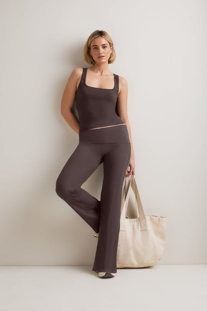 365 Sculpting Lounge Square Neck Vest - Espresso