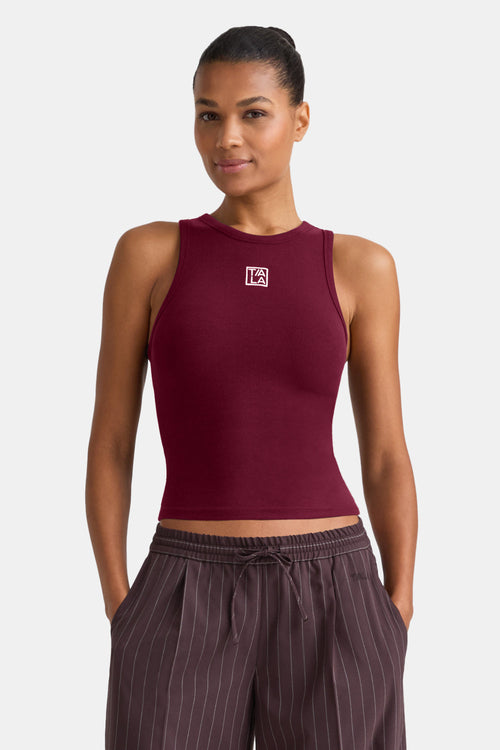 365 Rib Logo Racer Vest - Port Red