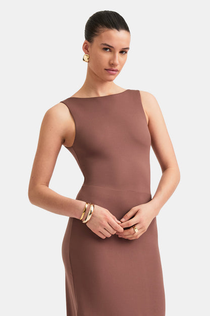 365 Open Back Maxi Dress - Clay
