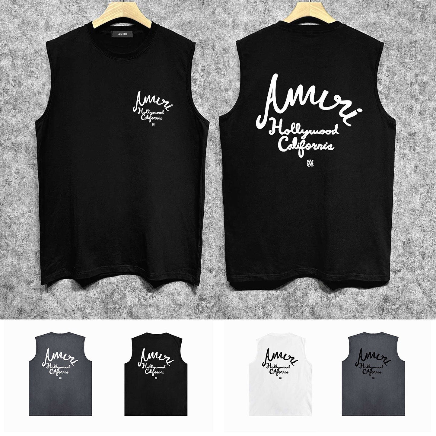 Amiri tank top california hollywood letterprinting