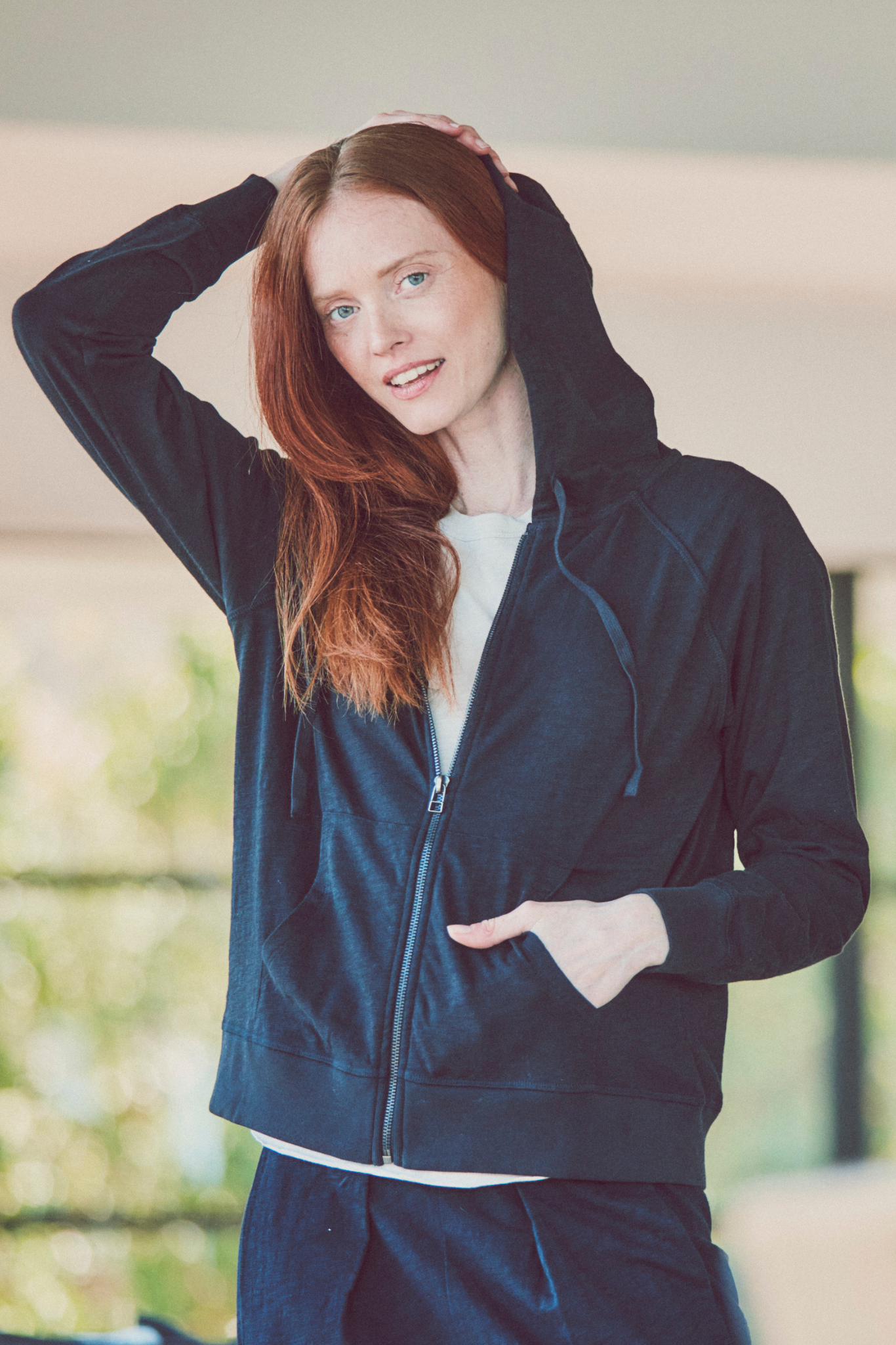 Stella Zip Hoodie in Slub Cotton