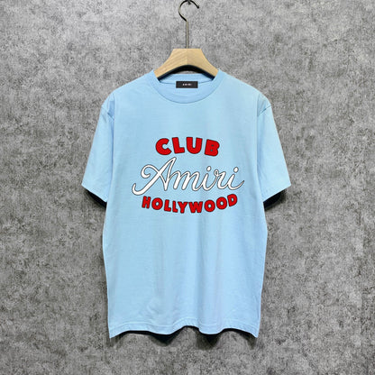 Amiri t shirts hollywood club printing short sleeve