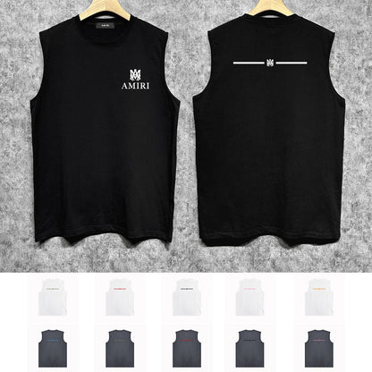 Amiri tank top small spider letter horizontal stripprinting