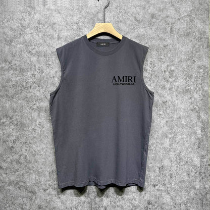 Amiri tank top new bone sleeve print