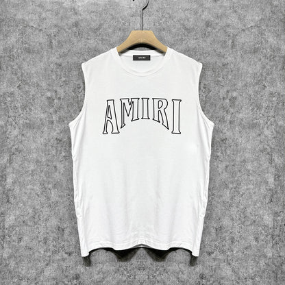 Amiri tank top cut out sun portrait printing