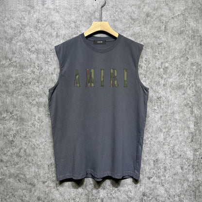 Amiri tank top camouflage letterprinting