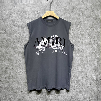 Amiri tank top colorless floral print