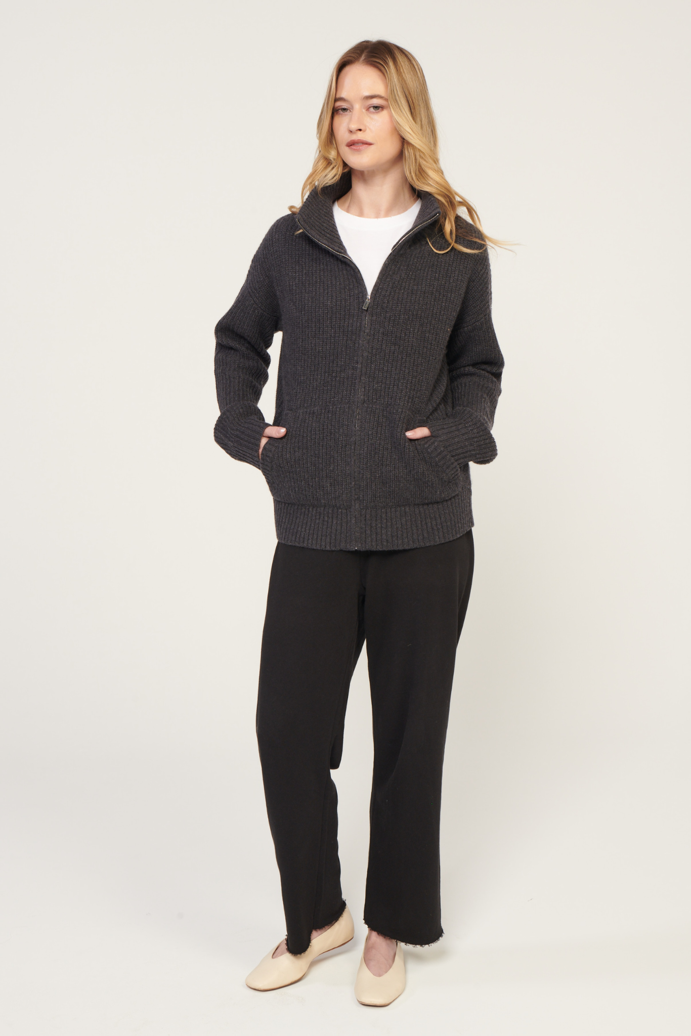 Oversized Bay Street Cashmere Zip Up