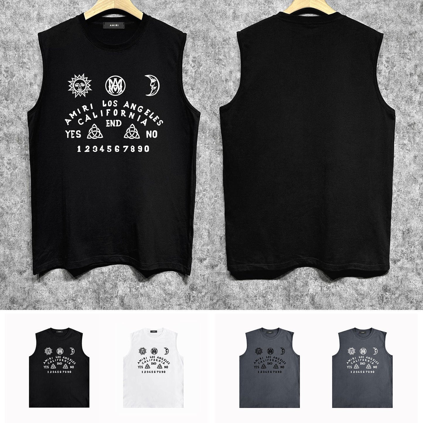 Amiri tank top day and night star print