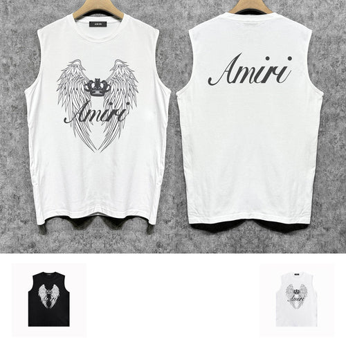 Amiri tank top wing crown printing