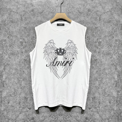 Amiri tank top wing crown printing