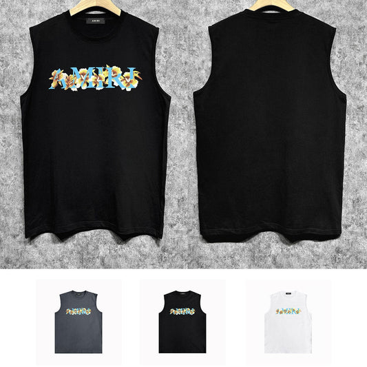 Amiri tank top floral letterprinting