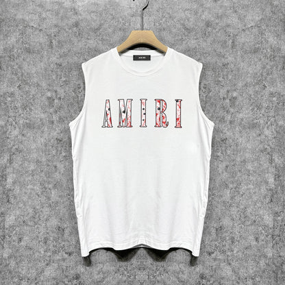 Amiri tank top colorful waist flower printing