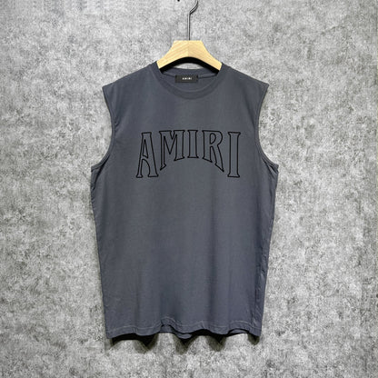 Amiri tank top cut out sun portrait printing
