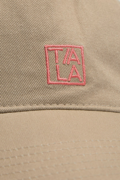 TALA Square Embroidered Logo Cap - Truffle