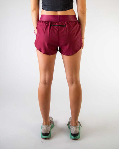 Women's Maroon 1.5" Split Shorts