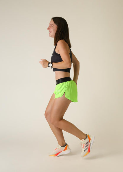 Women's Neon Green 1.5" Split Shorts