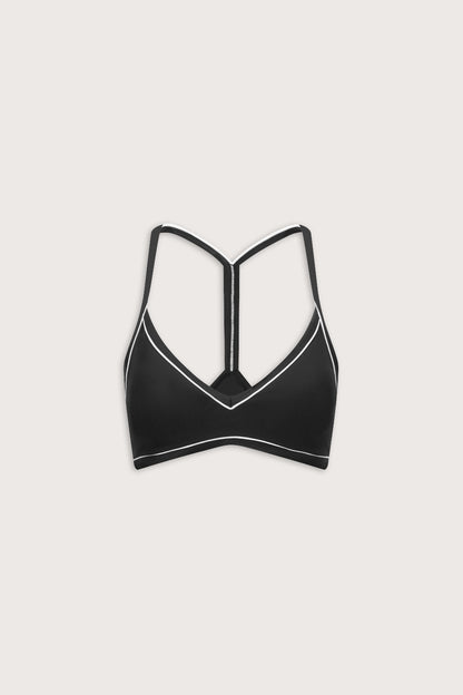 DayFlex Contrast Sweetheart Sports Bra - Shadow Black