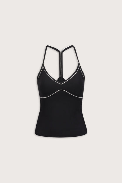 DayFlex Contrast Sweetheart Vest - Shadow Black