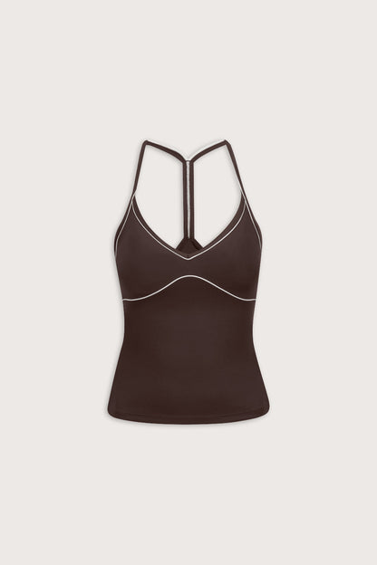 DayFlex Contrast Sweetheart Vest - Chestnut Brown