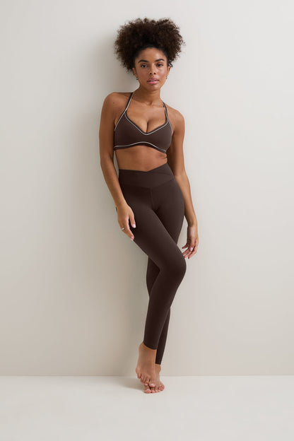 DayFlex Wrap High Waisted Legging - Chestnut Brown