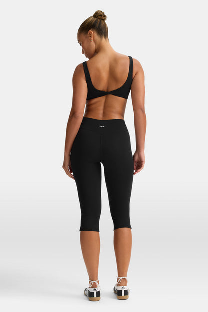 DayFlex Wrap Capri No Front Seam Legging - Shadow Black