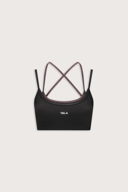 DayFlex Double Layer Sports Bra - Shadow Black / Mocha Brown