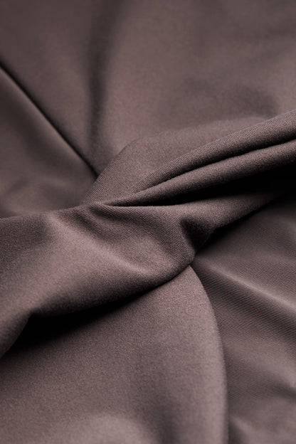 DayFlex Twist Front Long Sleeve Top - Mocha Brown