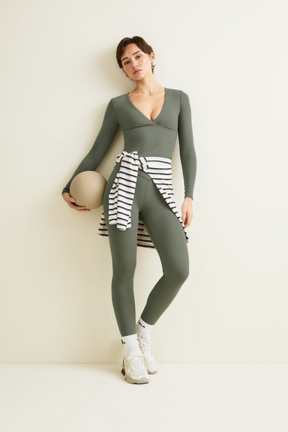 DayFlex V Neck Top - Light Moss